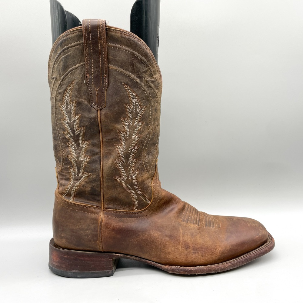 Tecovas Mens 12D The Doc Western Cowboy Boots Cafe Goat Leather Square Toe Ranch